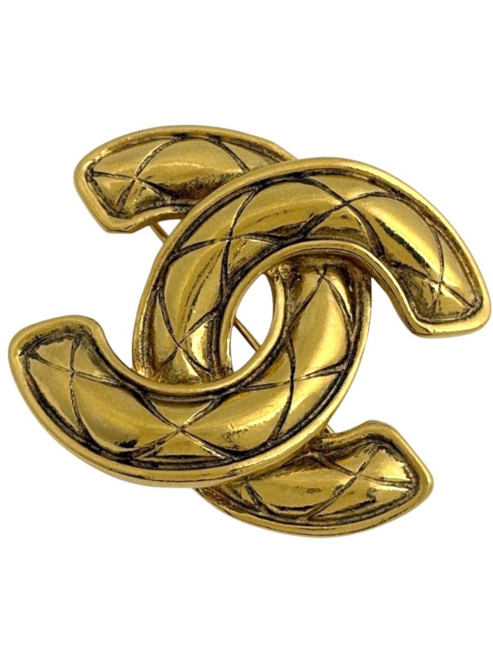 Chanel Brooch CC Logo Gold Plated